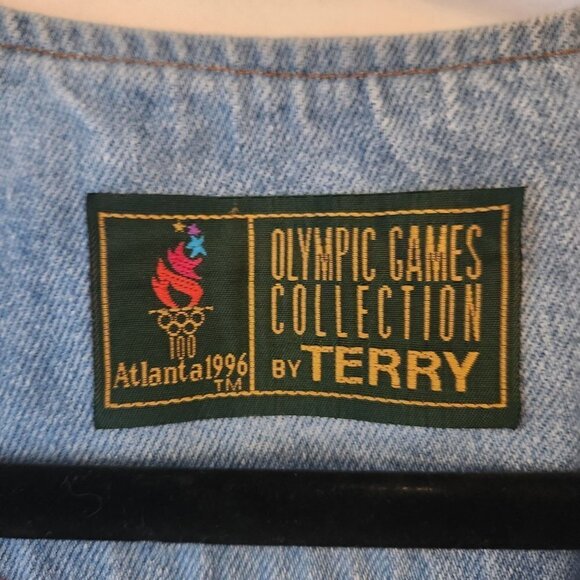 VTG Olympic Games Collection by Terry Denim Vest Tommy Hilfiger Atlanta 1996 M - Picture 4 of 5